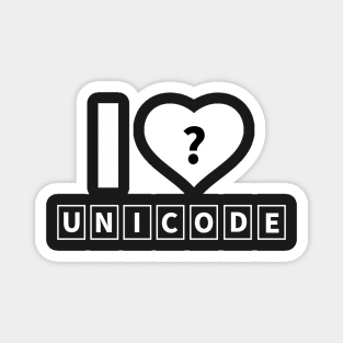 I � UNICODE Heart question mark Design Magnet