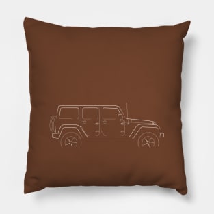 Jeep Wrangler 4 Dr - Profile Stencil, white Pillow