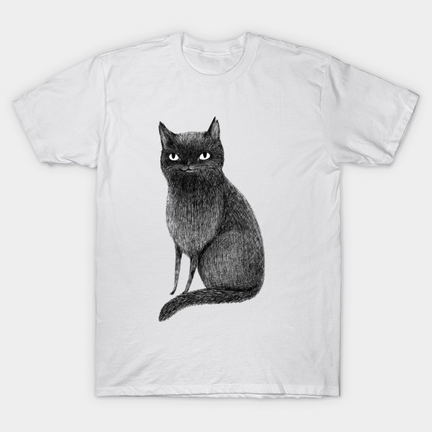 Black Cat - Feline - T-Shirt | TeePublic