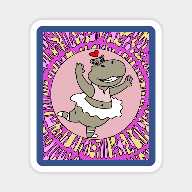 Dancing Ballerina Ballet Hippopotamus Magnet by flofin