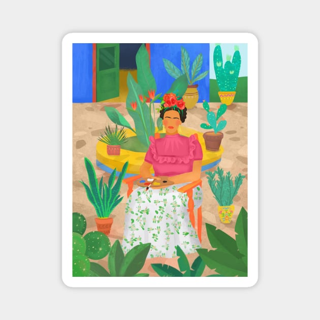 Frida Khalo Magnet by Petras