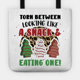 Torn Between Looking Like A Snack And Eating One Santa Christmas Cakes - Vintage Leopard Christmas Tree Cakes Tote