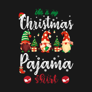 Xmas Plaid Gnome This Is My Christmas Pajama CUTE GNOMES T-Shirt