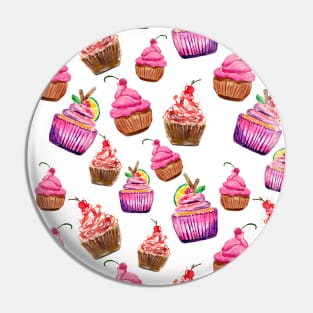 Pink Cupcakes Pattern Pin