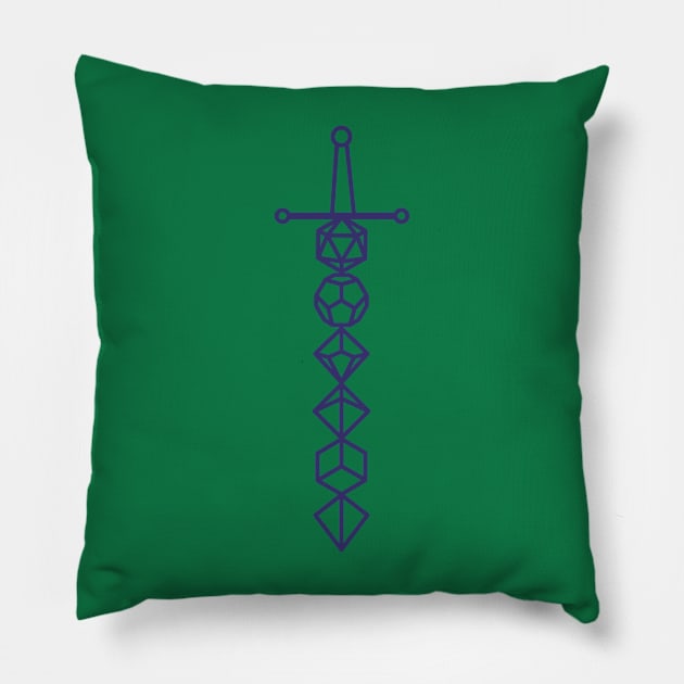 D & D Dice Sword Pillow by The Minimalist