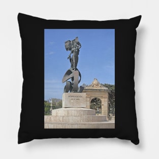 Independence Monument, Valletta, Malta Pillow