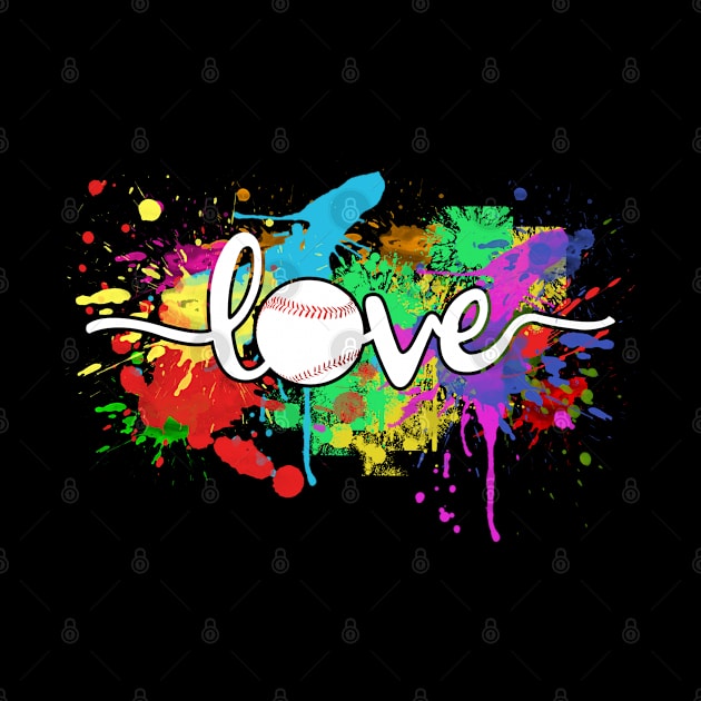 Baseball Love Colorful Typography Art by mohazain