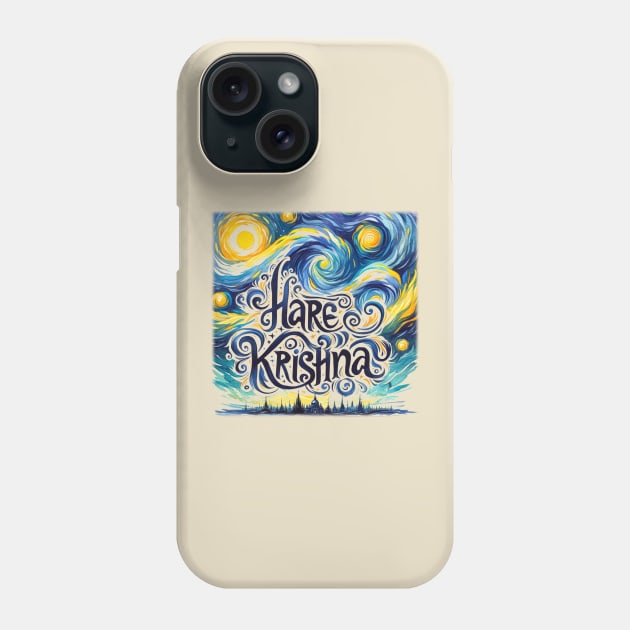 Starry Night Hare Krishna Phone Case by Total 8 Yoga