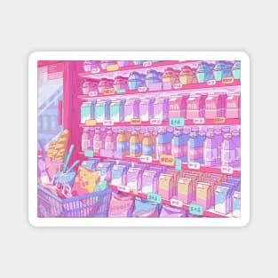 The cute grocery store, snacks and drinks Magnet