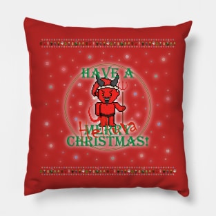 Have A Helluva Christmas Pixel Devil! Pillow