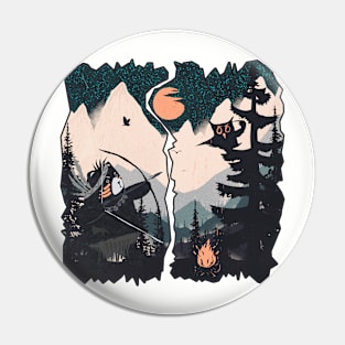 Orange Moon Pin