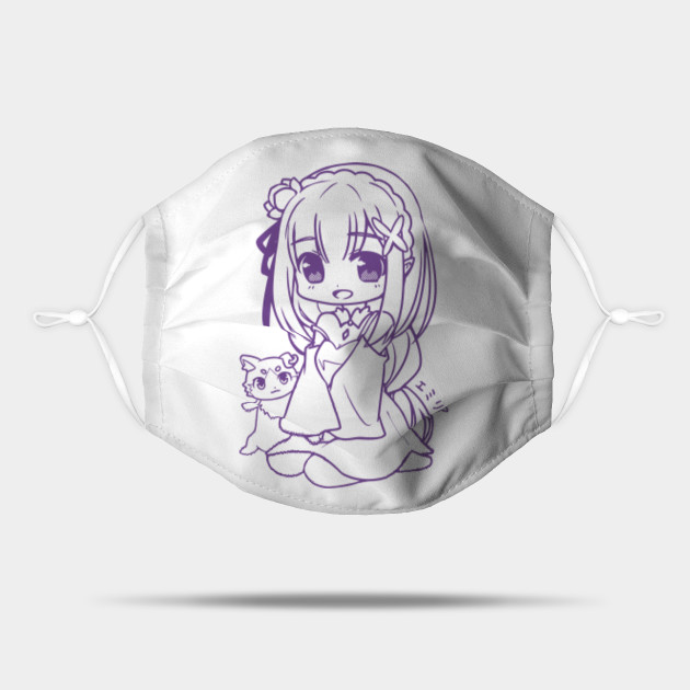 Re Zero Emilia And Puck Emilia Mask Teepublic