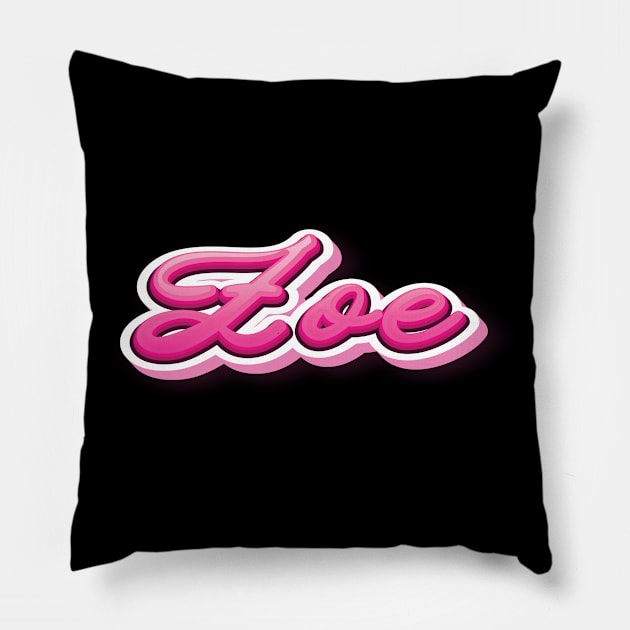 Zoe Zoey Name Pillow by ProjectX23Red