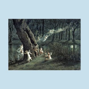 Woodland fairies in the moonlight - A. W. Crawford T-Shirt