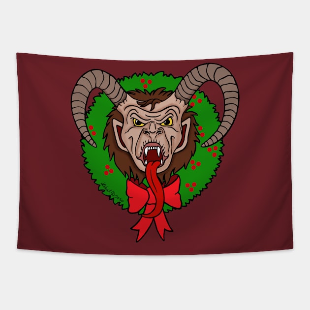 Krampus Tapestry by HonuHoney