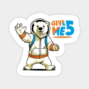 Polar Bear Give Me Five Magnet