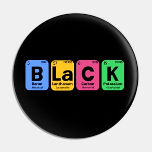 Black Periodic Table of Elements (Colorful) Pin