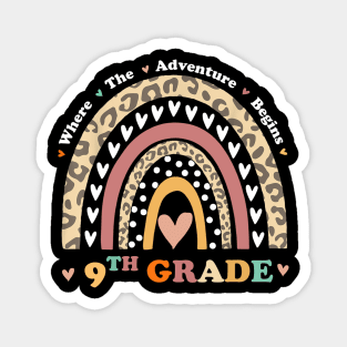 Back To School 9th Grade Where The Adventure Begins Rainbow Magnet