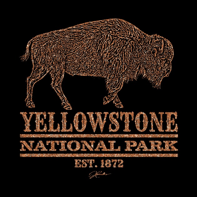 Yellowstone National Park Walking Bison by jcombs