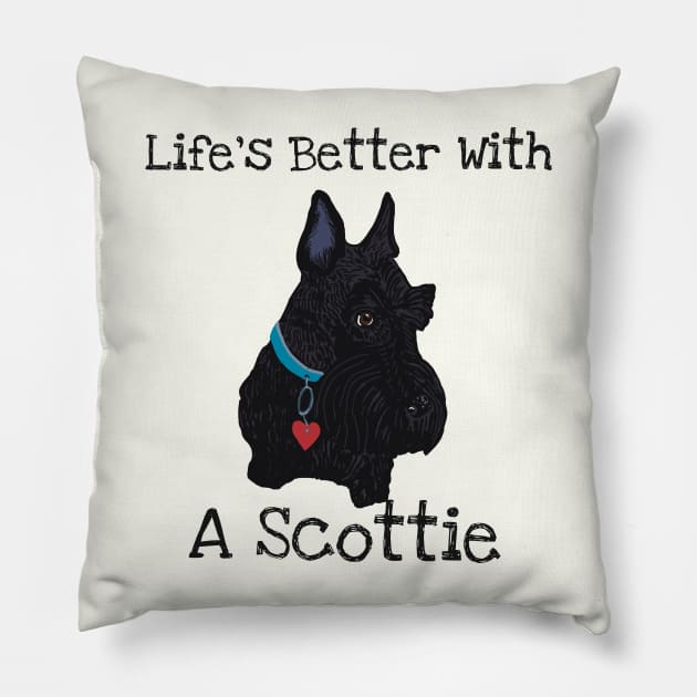 Life’s Better With a Scottie Pillow by Janpaints