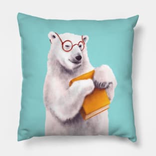 Smart Polar Bear Book Lover Pillow