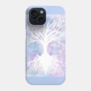 Glowing tree on purple background Phone Case