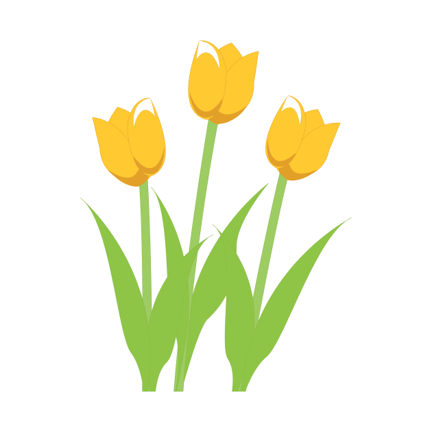 Yellow Spring Tulips Digital Art | Melanie Jensen Illustrations by illusima