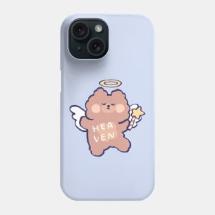 cute kawaii fluffy angel teddy bear with heaven text Phone Case