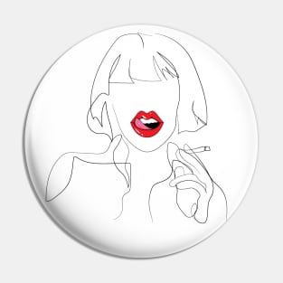 Girl Red Lips Funny Kiss Pin