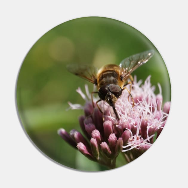 Bee On Water Hemp Flower Pin by Pirino