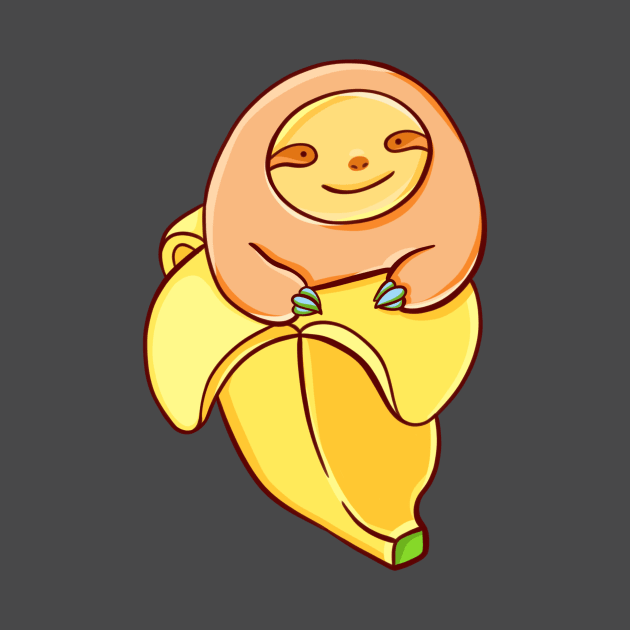 Sloth in a banana by manydoodles