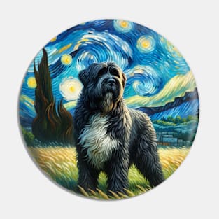 Pop Bouvier des Flandres Dog Portrait - Pet Portrait Pin