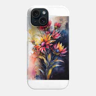 Spring times flowers watercolor art Phone Case