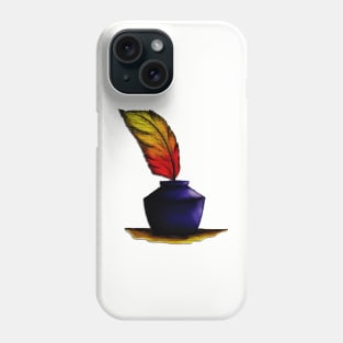 Write, feather and ink Phone Case