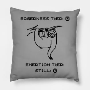 Eagerness tier: 0, effort tier: still 0 - sloth player Pillow