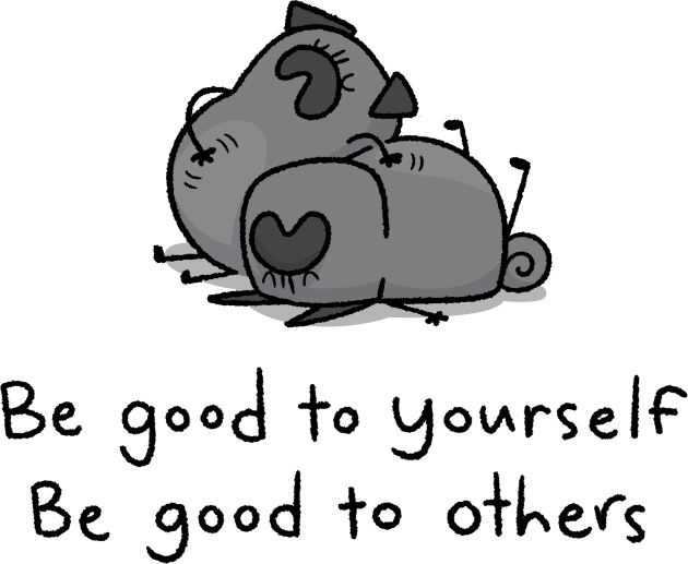 Pug Wisdom: Be Good to Yourself, Be Good to Others - black pug Kids T-Shirt by Inkpug