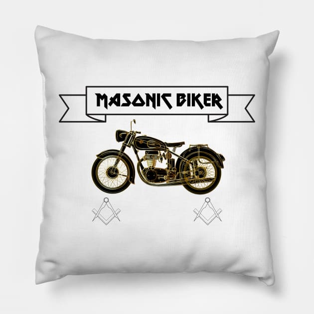 Masonic biker for life Pillow by Arpi Design Studio