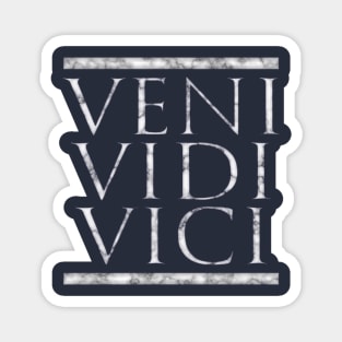 Veni Vidi Vici, Roman Latin Quote Julius Caesar in Marble Magnet