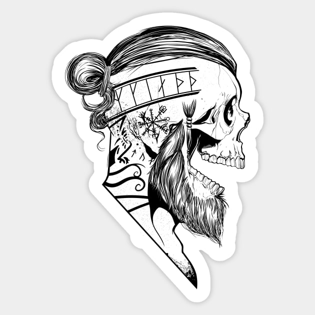 Warrior Skull - Viking - Sticker