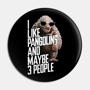 I Like Pangolins And Maybe 3 People Funny Animal Gift For Pangolin Lover Pin