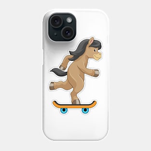 Horse as Skater with Skateboard Phone Case