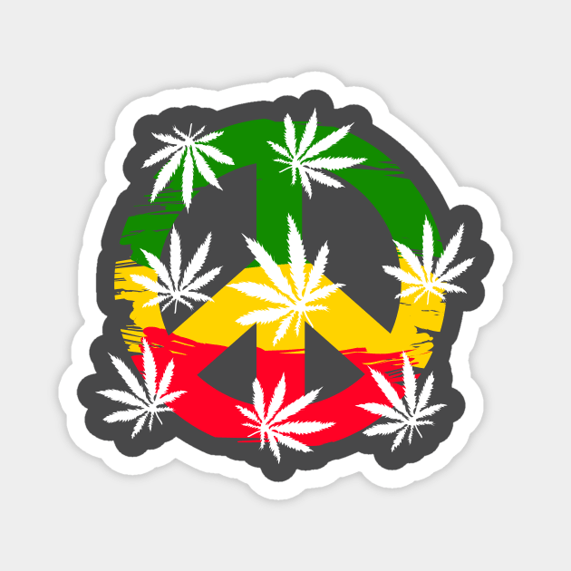 Rasta, Peace Symbol, Reggae, Jamaica Magnet by alzo