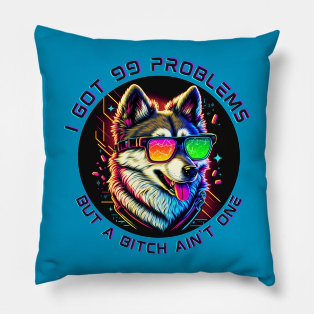 99 Problems | Funny Talking Dog Pillow by akastardust