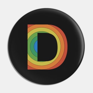 Retro Rainbow 'D' Sticker Pin