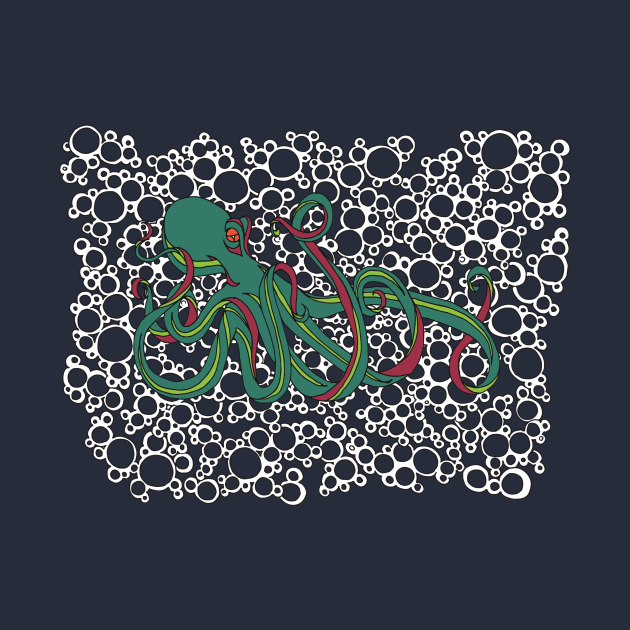 Octopus and Bubbles - Octopus Illustration - Kids Hoodie | TeePublic UK