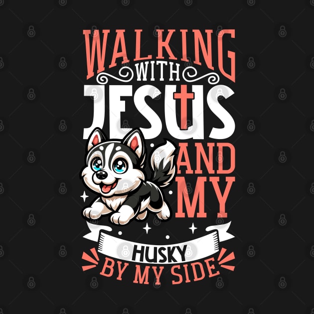 Jesus and dog - Siberian Husky by Modern Medieval Design