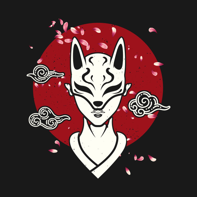 Japanese Woman Oni Mask Manga Anime by Foxxy Merch