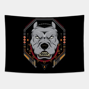 Pitbull mascot emblem Tapestry