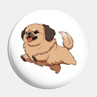 Cute Pekingese Jumping Pin