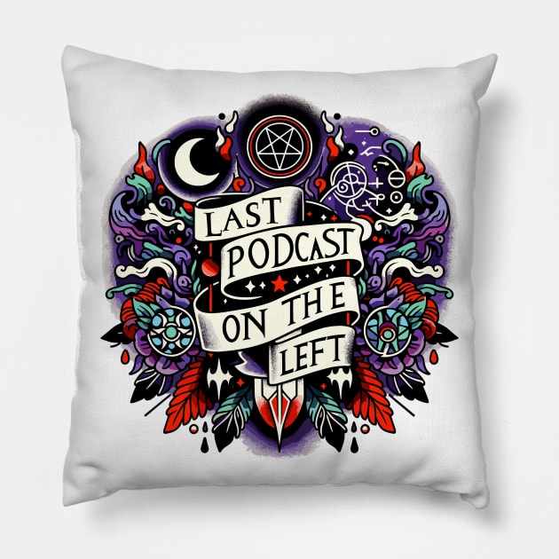 The Last Podcast on The Left - Hail Yourself - Megustalations - LPOTL - Shirt, Mug, Hat, Hoodie, Sticker, Merch, Store, Shop, Gift, Henry Zebrowski - Marcus Parks - Ben Kissel - Horror Show Podcast True Crime Comedy Pillow by cloudhiker